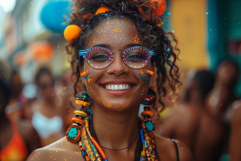 Une femme à un festival de musique urbaine